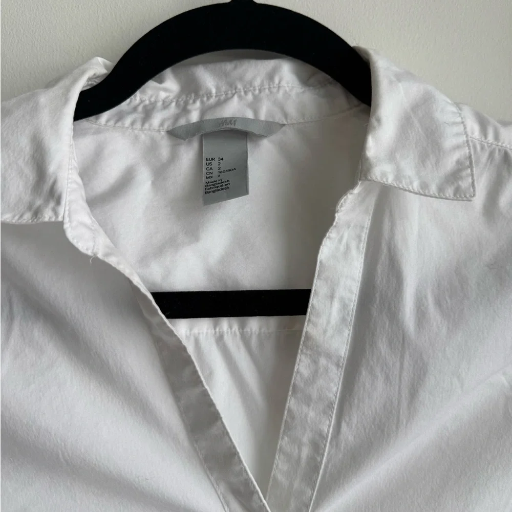 H&M White Button Shirt 8/10 - Picture 2 of 3